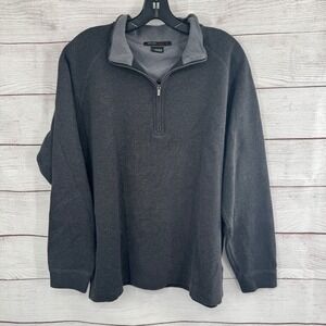 Tiger Woods Collection Pullover Sweater‎ 1/4 Zip Long Sleeve Gray Large Golf